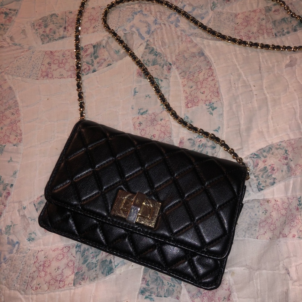 Black leather cross body